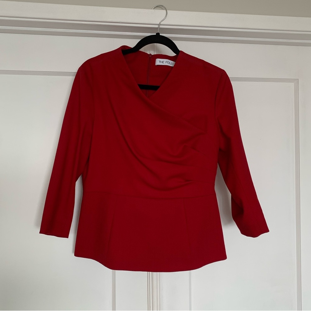 The Fold London Red Draped Top